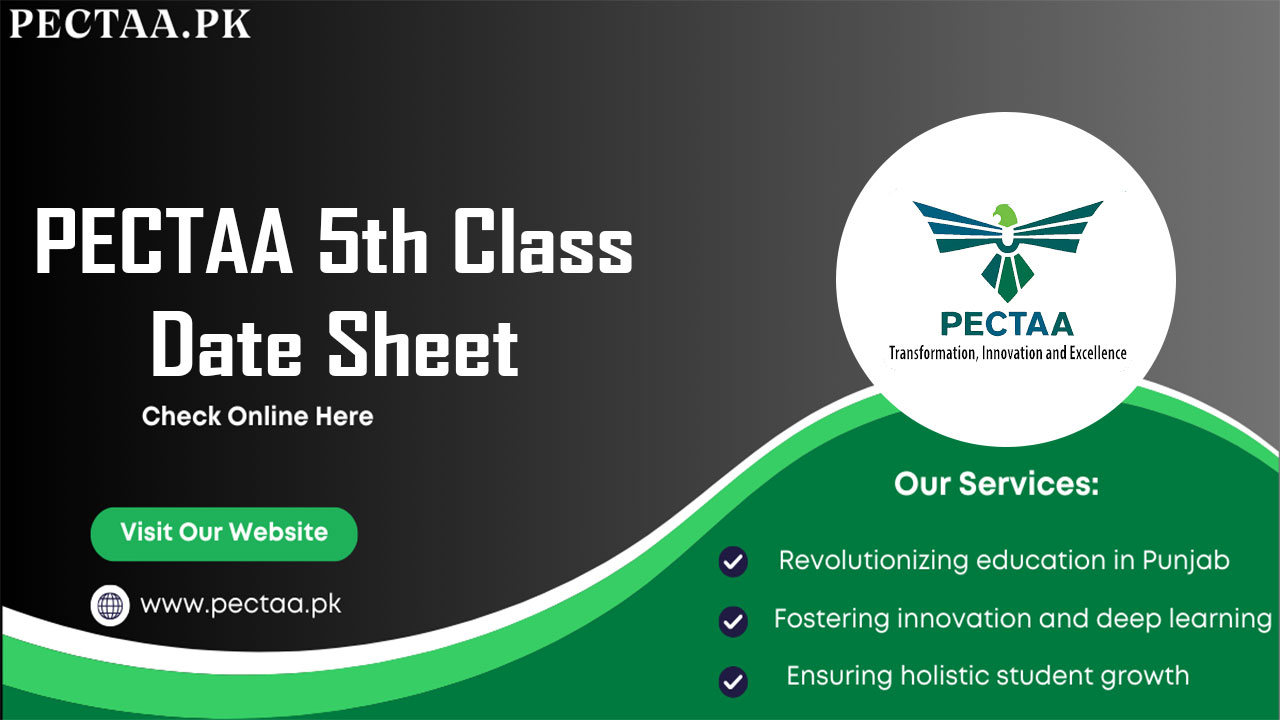 PECTAA 5th Class Date Sheet 2026