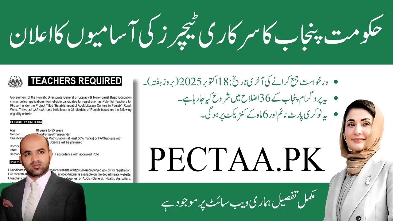 Punjab NFBE Jobs literacy punjab gov pk